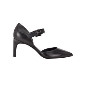 NWT CALVIN KLEIN Womens Black D Orsay Sekin Toe Stiletto Leather Pumps 10 M